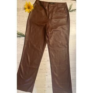 Marc New York Andrew Marc Women’s Faux Leather Pants Brown Size 10